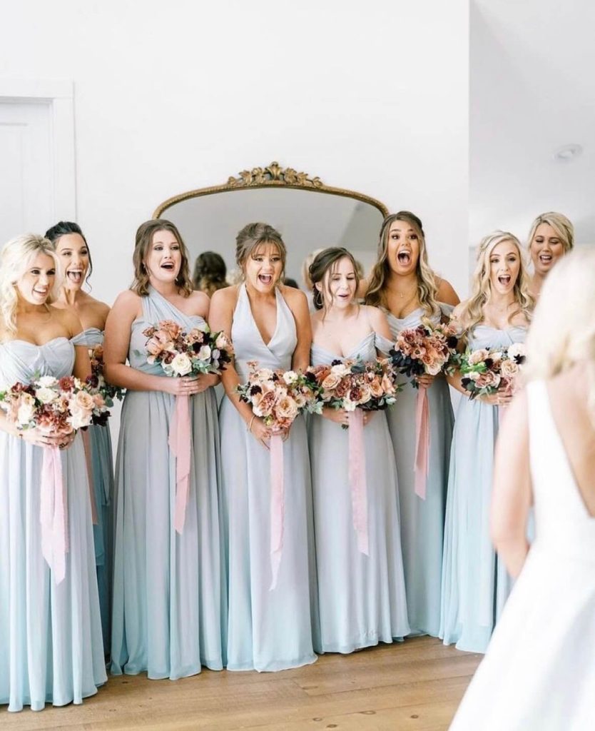 Bridesmaids seeing Bride for first time